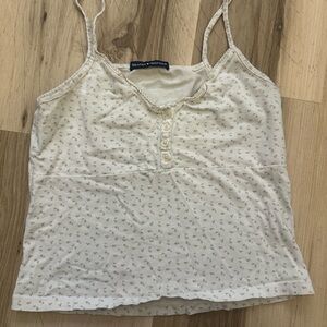 Brandy Melville Cream Floral Camisole